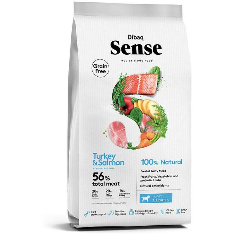 

Sense Grain Free SALMON & PAVO (PUPPY) Pienso perro 12 kg - Dibaq