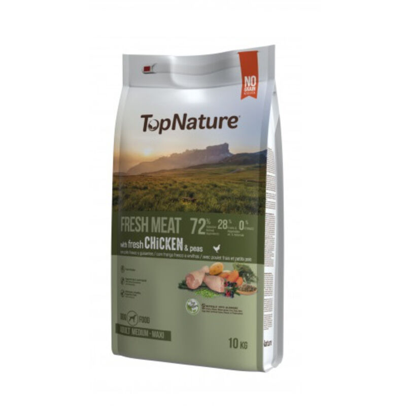 

Pienso Pollo, Perros Razas Medianas-Maxi, Saco 10 kg - Topnature