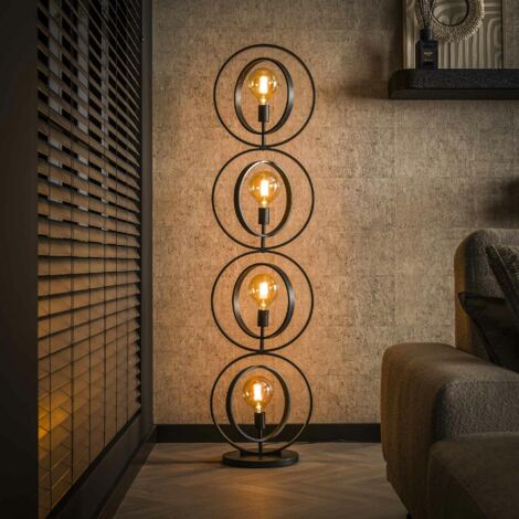 Pier Import – Lampadaire industriel 4 lampes – Métal gris anthracite – Hauteur 163 cm – Éclairage moderne pour salon
