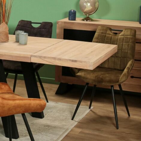 Pier Import – Rallonge de table à manger ATLANTA – Bois chêne massif naturel – Dimensions 50x90 cm – Pour table repas ATLANTA 180