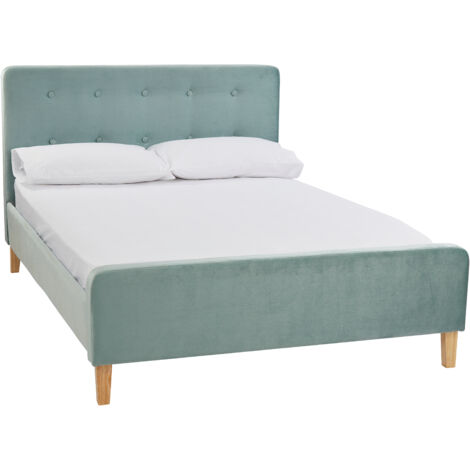 Pierre 4.6 Double Bed - Velvet - L208.5 x W144.5 x H104 cm - Aqua