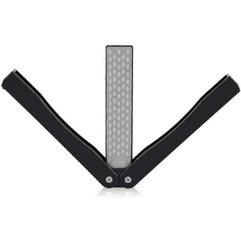 Pierre à aiguiser diamantée double face grain 400/600, pour couteaux pliants et couteaux de poche
