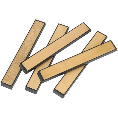 Pierre à Aiguiser Emery, 5 Pièces 80-2000 Affûteuse à Pierre à Aiguiser Emery Affûteuse à Angle Fixe à Pierre à Aiguiser Enduite de Titane avec Base Antidérapante