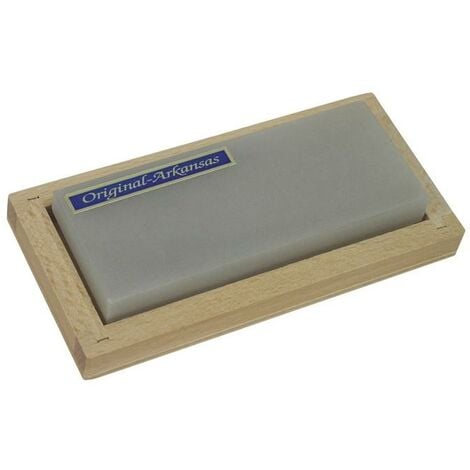 Pierre à aiguiser L100xl40 mm Nature Arkansas fin dans un coffret de bois