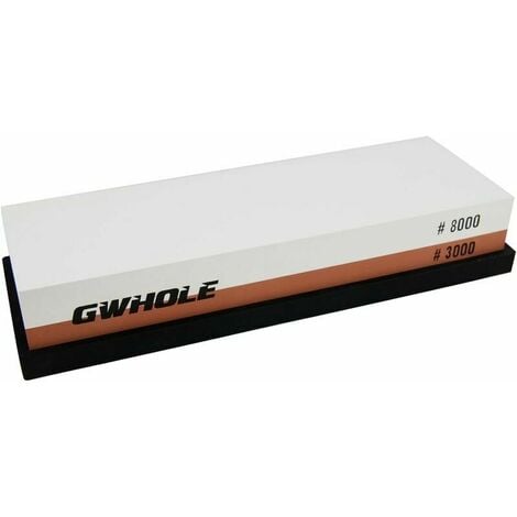 Pierre a Aiguiser, Pierre a Affûter Double Face Grain 3000/8000 avec Support Antiderapant en Silicone