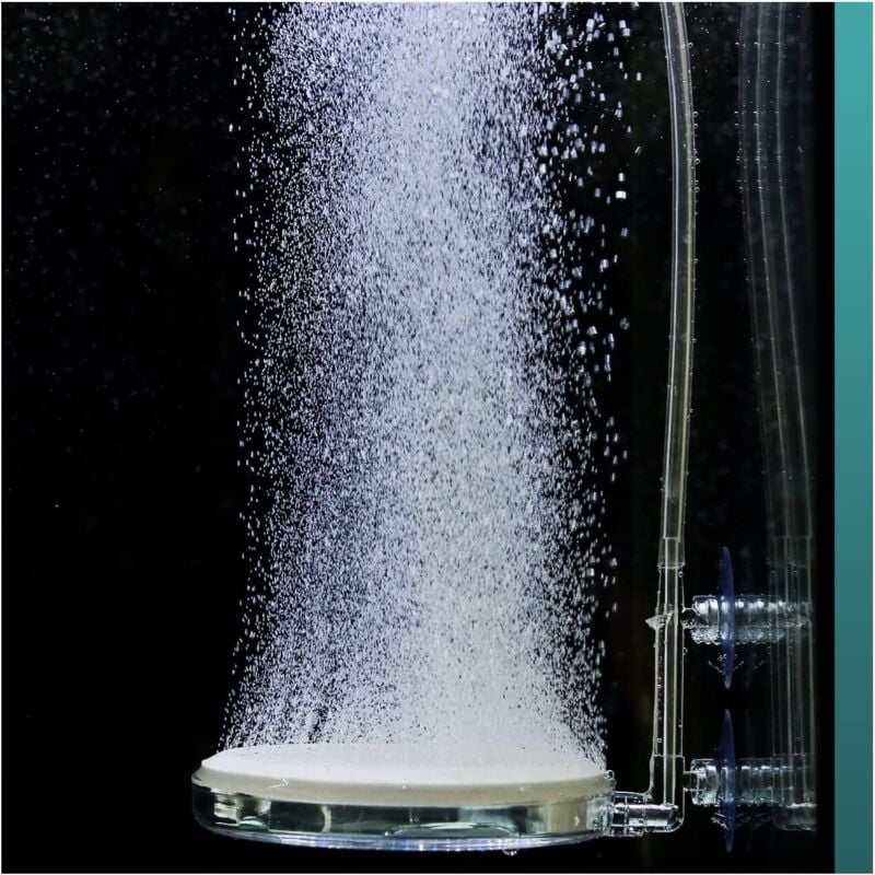 Pierre à air d'aquarium Nano Bubble Stone Kit avec valve de commande Silencieux Super High CO2 Diffuseur d'oxygène dissous(100 mm)