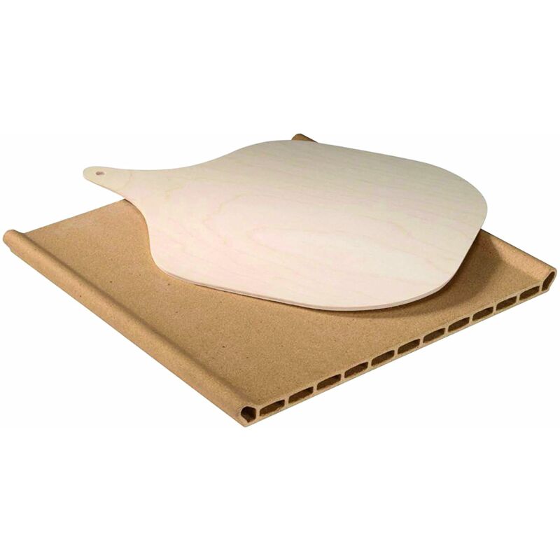 Whirlpool - pierre à pizza en terre cuite 34 cm x 34.5 cm x3 cm pour four