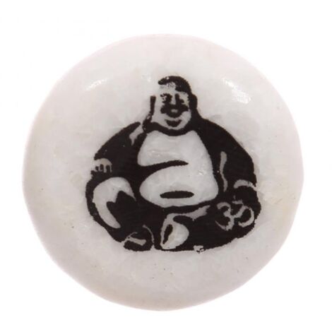 Pierre Bouddha Rieur blanche par Jack Evans
