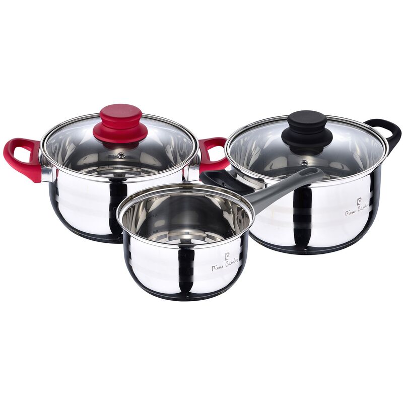 

Bateria de cocina 5 piezas de acero inoxidable apta para induccion - Pierre Cardin