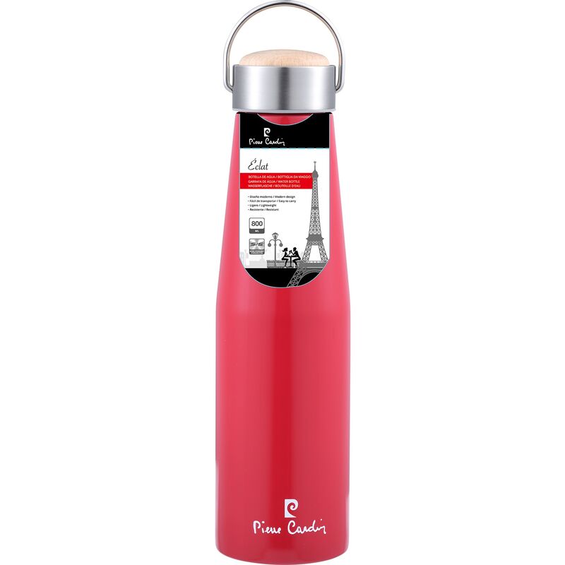 

Botella de agua Eclat 800ml de acero inoxidable en color rojo - Pierre Cardin