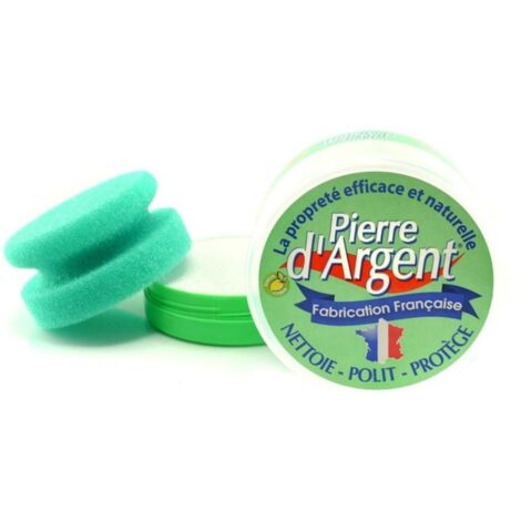 Pierre d'Argent 200 g ECOCERT – Nettoyant multi-usages pour argenterie, inox, cuir, PVC – Efficace intérieur et extérieur – Certifié ECOCERT – Liseré Vert
