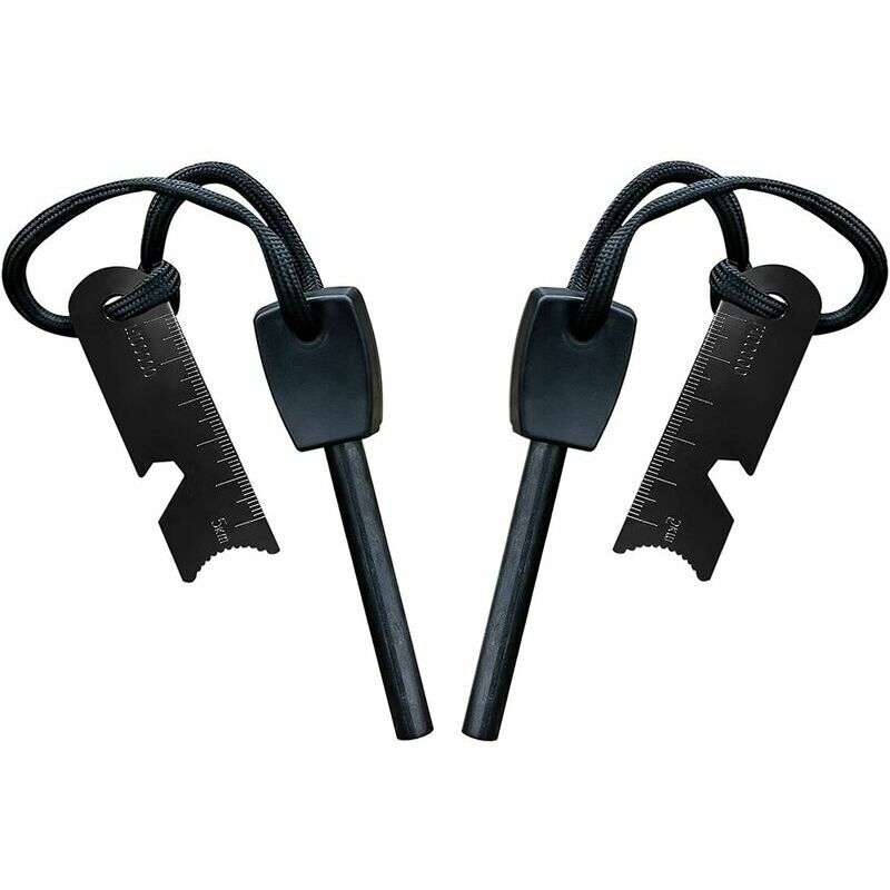 Pierre à Feu de Survie,Allume Feu avec Grattoir, Waterproof, 10,000 Etincels à 3,000 Degrés, Barre 8 mm, Fire Steel en Magnesium - Fire