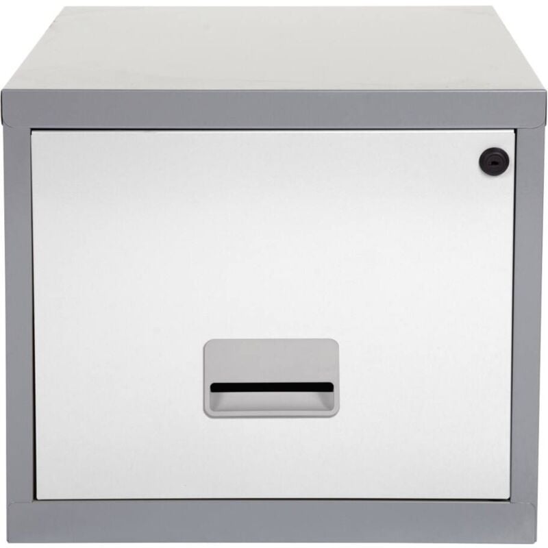 Pierre Henry - Filing Cabinet 1 Drawer - Silver & White