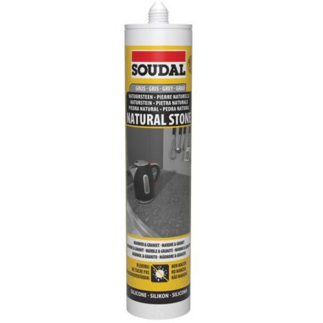 Pierre naturelle - Mastic silicone neutre pour pierre naturelle - Soudal - Cartouche de 290 ml Gris Marbre