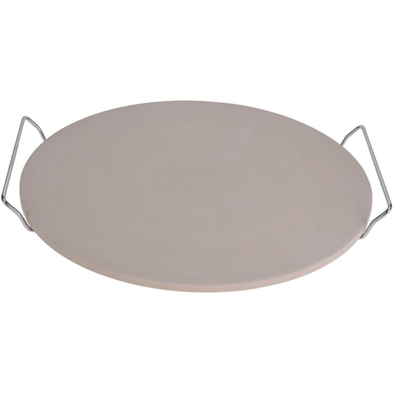 Pierre à pizza avec anses en métal ø33cm