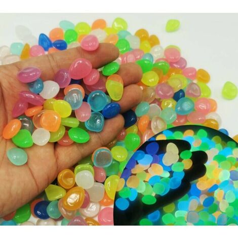 Pierre Rougeoyante Color��e, Pav��s Lumineux pour la D��coration des All��es de Jardin/Aquarium, Gravier D��coratif en R��sine, Pierre D'am��nagement Paysager D'aquarium 300 Pi��ces (Multicolore)