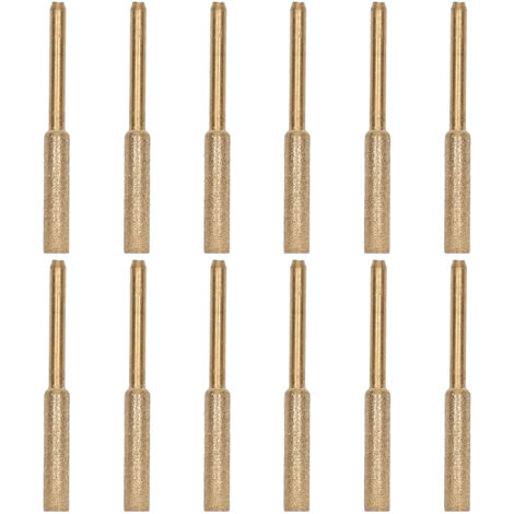 Pierres à meuler 12 pièces Manche 3mm Diamètre 4.8mm Abrasif Émeri