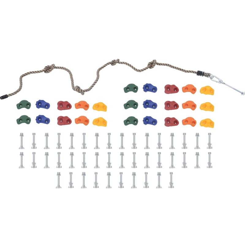 Vidaxl - Pierres d'escalade avec corde 25 pcs Multicolore