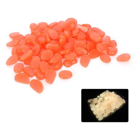 Pierres Fluorescentes Décoratives - Lot de 100 - Polystyrene Lumineux pour Aquarium, Décoration Jardin & Intérieur - Peach Red
