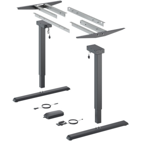 Piètement de table réglable en hauteur par moteur électrique steelforce pro 300 - Capacité de levage : 100 kg - Course de levage : 490 mm - Décor : Noir - Matériau : Acier  - HETTICH