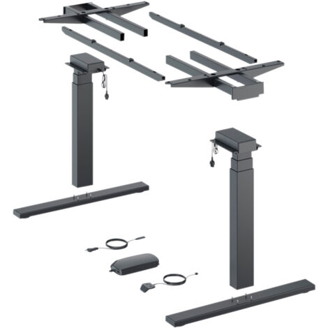 Piètement de table réglable en hauteur par moteur électrique steelforce pro 670 sls highline - Capacité de levage : 120 kg - Course de levage : 660 mm - Décor : Noir - HETTICH