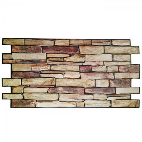 PIETRA DI PERSIA - Panneau mural en PVC imitation pierre effet 3D cache-moisissure 98x48 cm 2 pc 1 m²