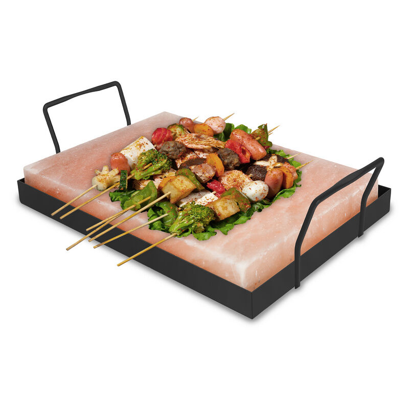 Image of Pietra di sale con supporto Pietra di sale premium 30x20x3 cm Pietra per barbecue 1X