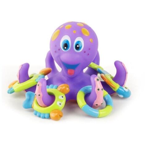 Pieuvre jetant cercle petit poulpe enfants se baigner jouet puzzle bebe bain eau jouet pieuvre