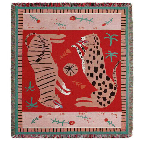 pieza 160 x 130 cm, manta de punto con motivo animal, cuadros, decorada con flecos, estilo bohemio, sencilla, suave y cómoda, protege del frío, para sofá, sillón, silla, descanso y siesta