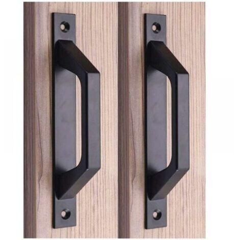 Pieza 200 mm manijas de puerta negras juego de taladros manijas de puertas batientes manijas de puertas correderas aluminio