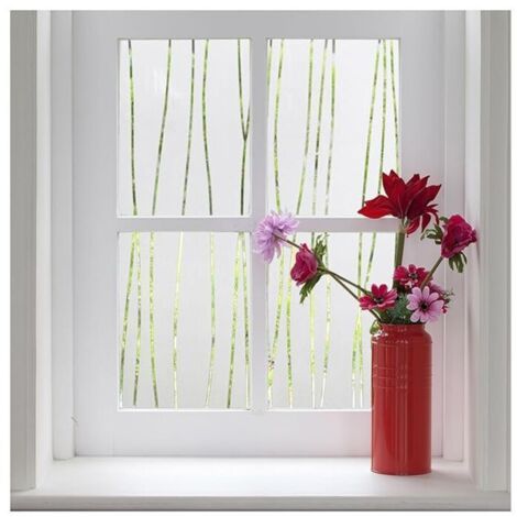 pieza – 30 x 200 cm – Película estática para ventanas – Película opaca esmerilada, electrostática, autoadhesiva, decorativa para ventanas de cocina, dormitorio y baño – Rayas irregulares