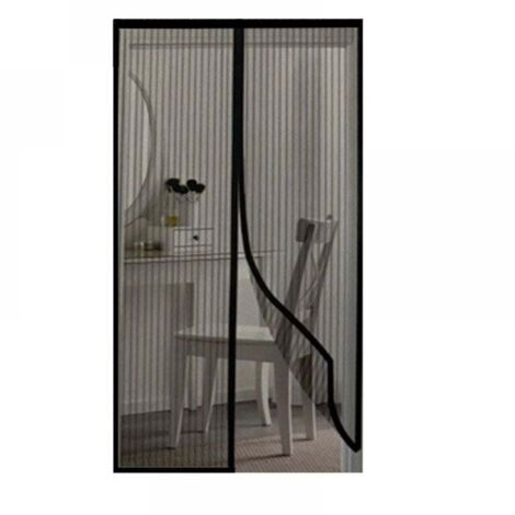 pieza (90 x 210 cm, negro) mosquitera magnética para puertas y ventanas, cortinas de gasa protectoras contra insectos, mosquitera para ventanas correderas, protección magnética contra mosquitos sin ta
