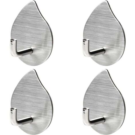 Pieza de ganchos adhesivos, ganchos de pared autoadhesivos, ganchos de acero inoxidable, resistentes al óxido, impermeables, sin perforación, para dormitorio, baño, cocina