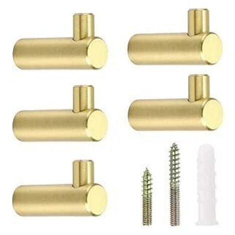 Pieza de ganchos decorativos de latón dorado, gancho para toallas, perchero en forma de L,