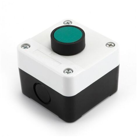 Pieza de interruptor pulsador verde resistente a la intemperie, caja de control de un solo botón, para controlar contactores de CA, arrancadores electromagnéticos