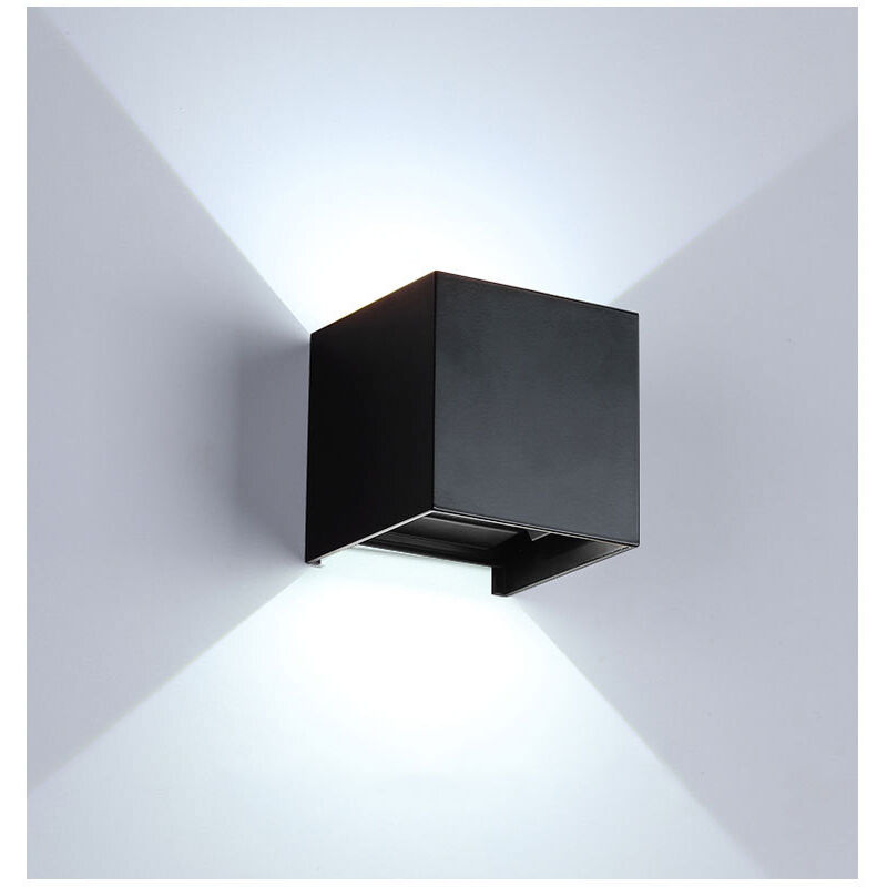 pieza de luz de pared interior/exterior 12W 6000-6500K luz de pared exterior ángulo de haz ajustable IP65 lámpara de pared impermeable - negro