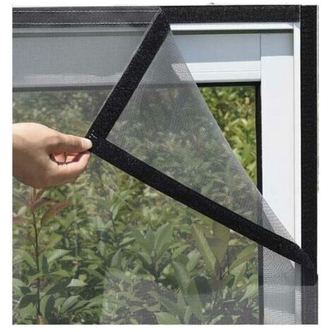 Pieza de mosquitera autoadhesiva para ventana (130 x 150 cm), mosquitera ajustable, mosquitera transparente para gatos, mosquitera