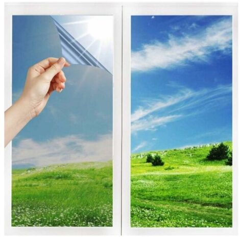 Pieza de película de privacidad reflectante, control de temperatura, protección contra el calor, película autoadhesiva para ventanas, tienda de oficina en casa (45 cm x 4 m)