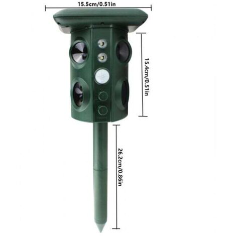 Pieza de repelente de palomas ultrasónico impermeable y alimentado con energía solar.