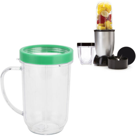 Pieza de repuesto para la batidora MB-1001: vaso medidor de 473 ml con anillo de PP verde apto para uso alimentario. Accesorio práctico.
