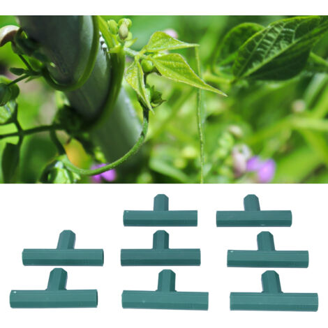 Pieza en T de plástico de 8 piezas para soportes de plantas, 16 mm de diámetro – Adaptador de pieza en T para construcciones de jardín (hágalo usted mismo)