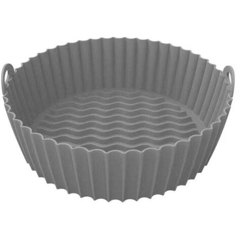 pieza (gris) Accesorios de cocina y repostería de 6,7 pulgadas Accesorios para freidora de aire Cesta de silicona para freidora de aire Vaporera reutilizable para microondas