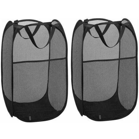 Pieza (Negro) 35 x 35 x 60 cm, Cesta de ropa plegable retráctil, Cesto de malla para ropa, Bolsa de basura, Cesta para juguetes, Caja de almacenamiento ordenada