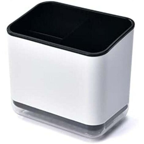Pieza (Negro) Porta utensilios, escurridor de cubiertos, caja de cubiertos multifuncional con 3 compartimentos para escurrir cubiertos