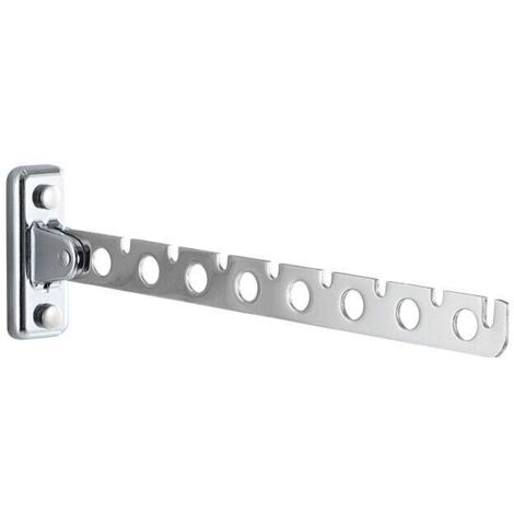 pieza. Perchero de pared plegable de acero inoxidable. Perchero de pared para ropa y ropa. Ideal para dormitorios, salones y balcones (plateado, 8 agujeros).
