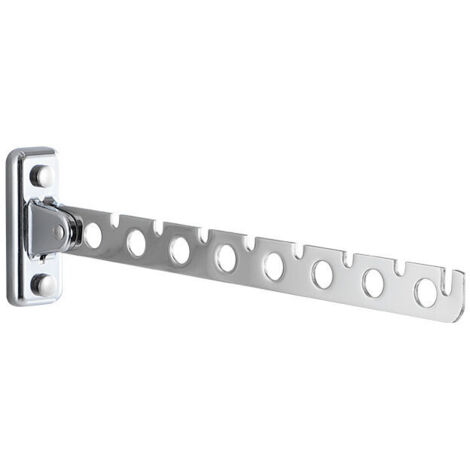 pieza. Perchero de pared plegable de acero inoxidable. Perchero de pared para ropa y ropa. Ideal para dormitorios, salones y balcones (plateado, 8 agujeros).