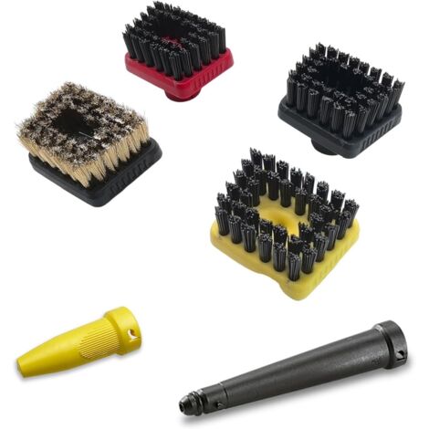 piezas de accesorios para limpiador a vapor Kärcher Easyfix SC1 SC2 SC3 SC4 SC5, 4 cepillos y 2 boquillas de repuesto.