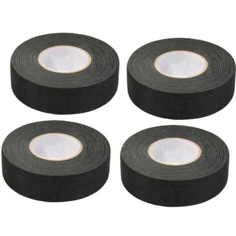 piezas de cinta adhesiva negra para automóviles (1,5 cm x 15 m) - Cinta de tela para automóviles, cinta adhesiva de alta temperatura, cinta negra de alta resistencia, cinta de tela