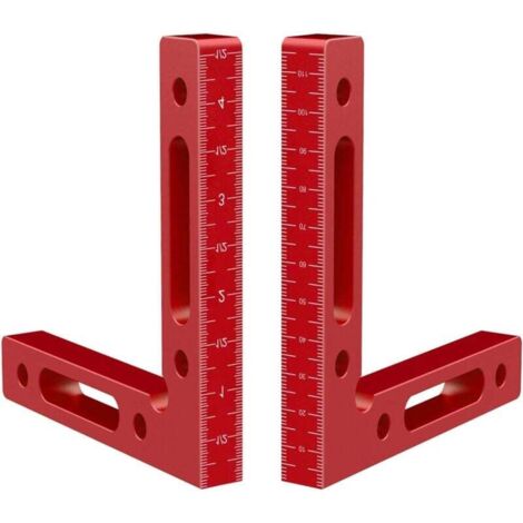 piezas de escuadra de posicionamiento de aluminio de 90 grados, 12 cm x 12 cm, clip de ángulo recto para carpintería, herramientas de carpintería para marcos de fotos, ensamblaje cuadrado de gabinete 