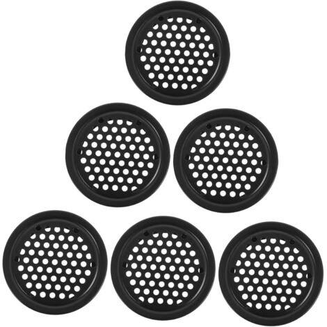 piezas de malla transpirable para ventilación de armario, redonda, para muebles, de metal negro y acero inoxidable.
